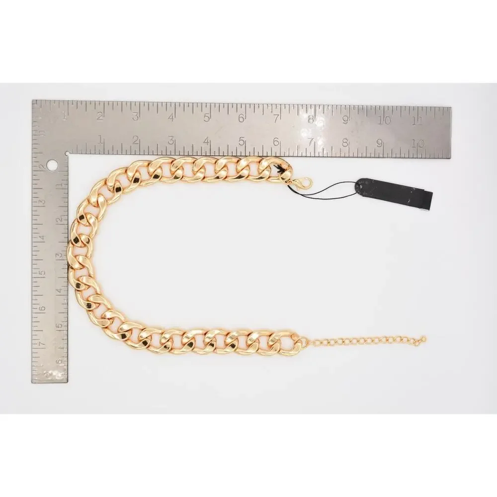 AQUA Chain Necklace Collar Thick Gold Chunky Linked Heavy Weighted NWT $58 BinBL